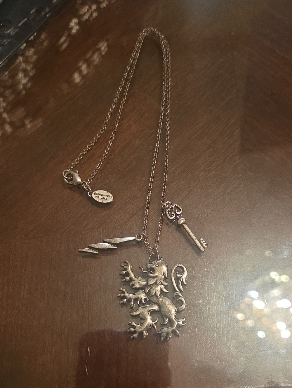 Silver Tone Dragon Key & Lightning Charm Necklace - Touchstone Pictures
